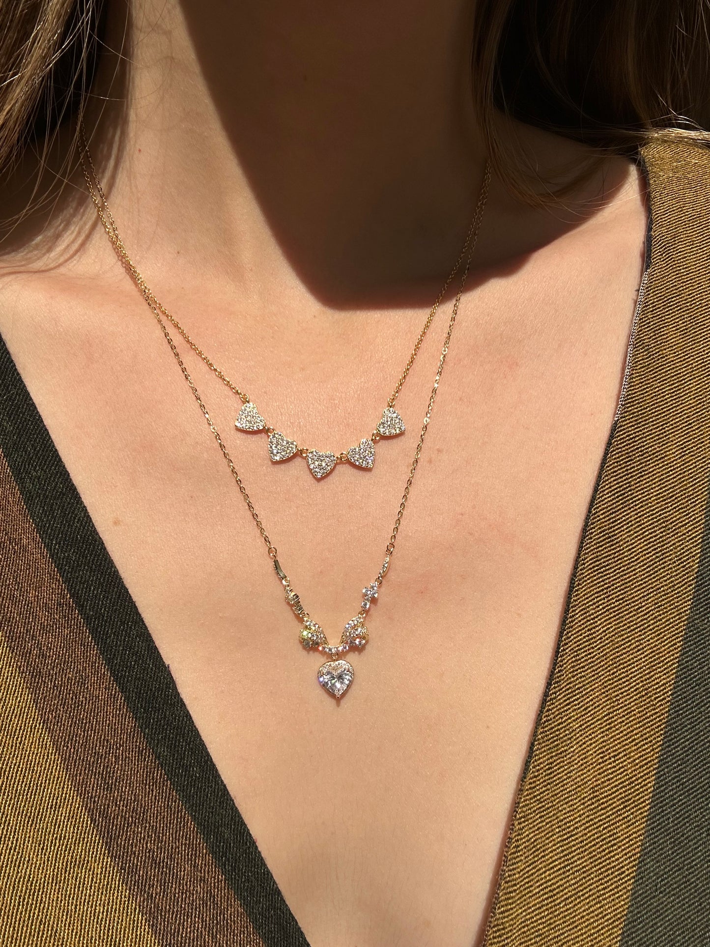SINGLE HEART WITH PAVE NECKLACE