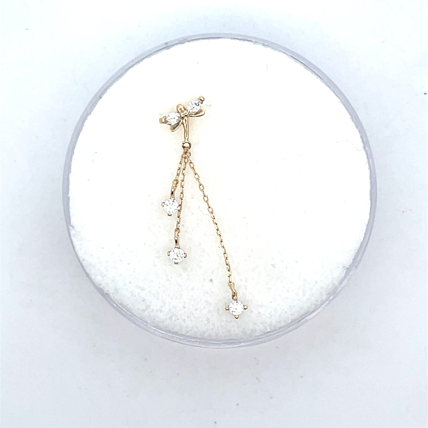 14K SINGLE PIERCING DRAGONFLY WITH 3 CHAINS