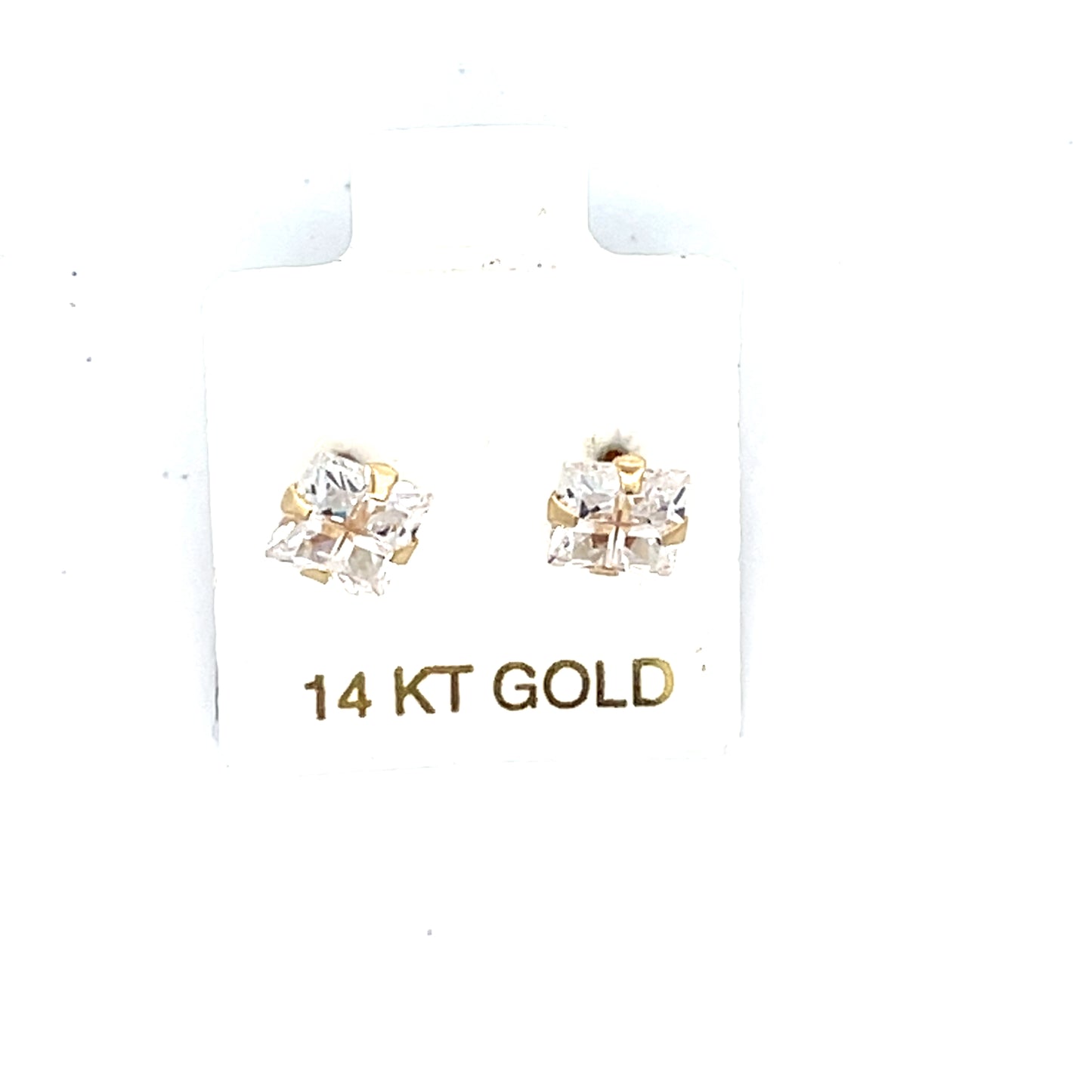 14K FULL CZ FLOWER STUDS