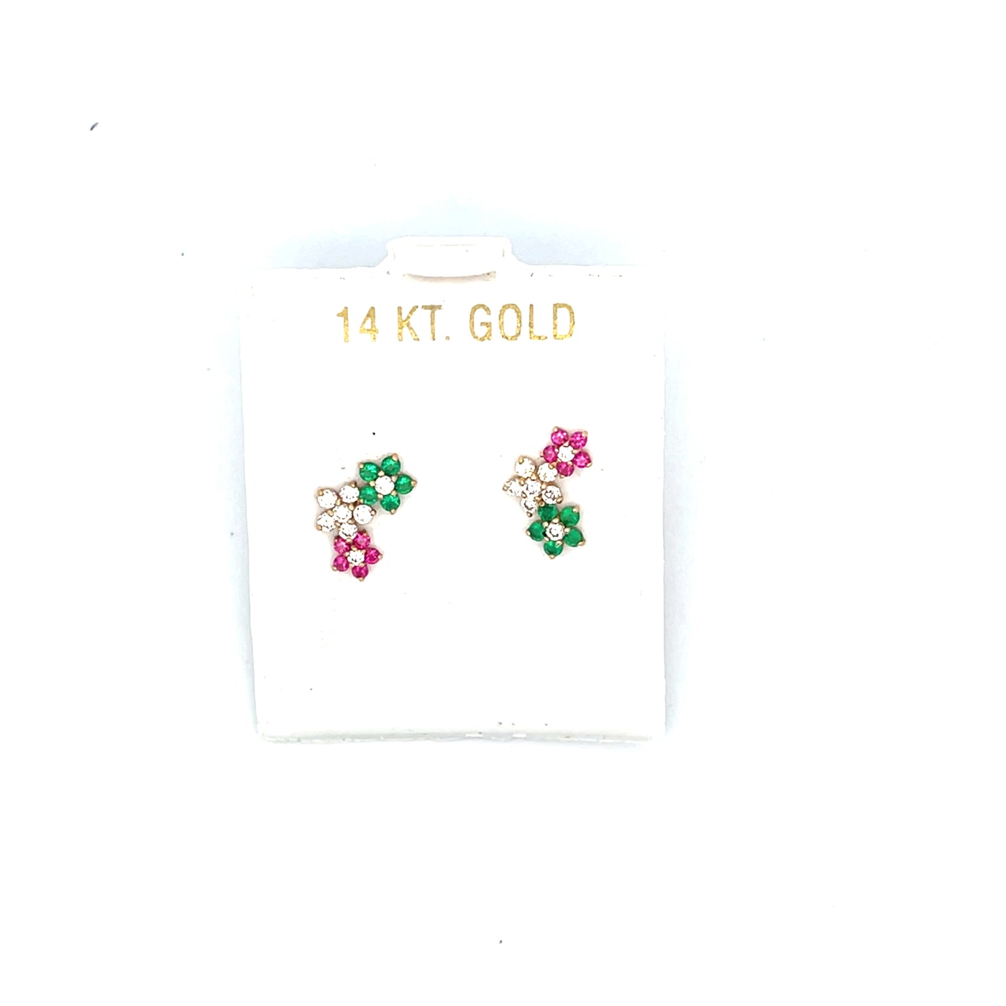 MULTICOLOR THREE FLOWER STUDS