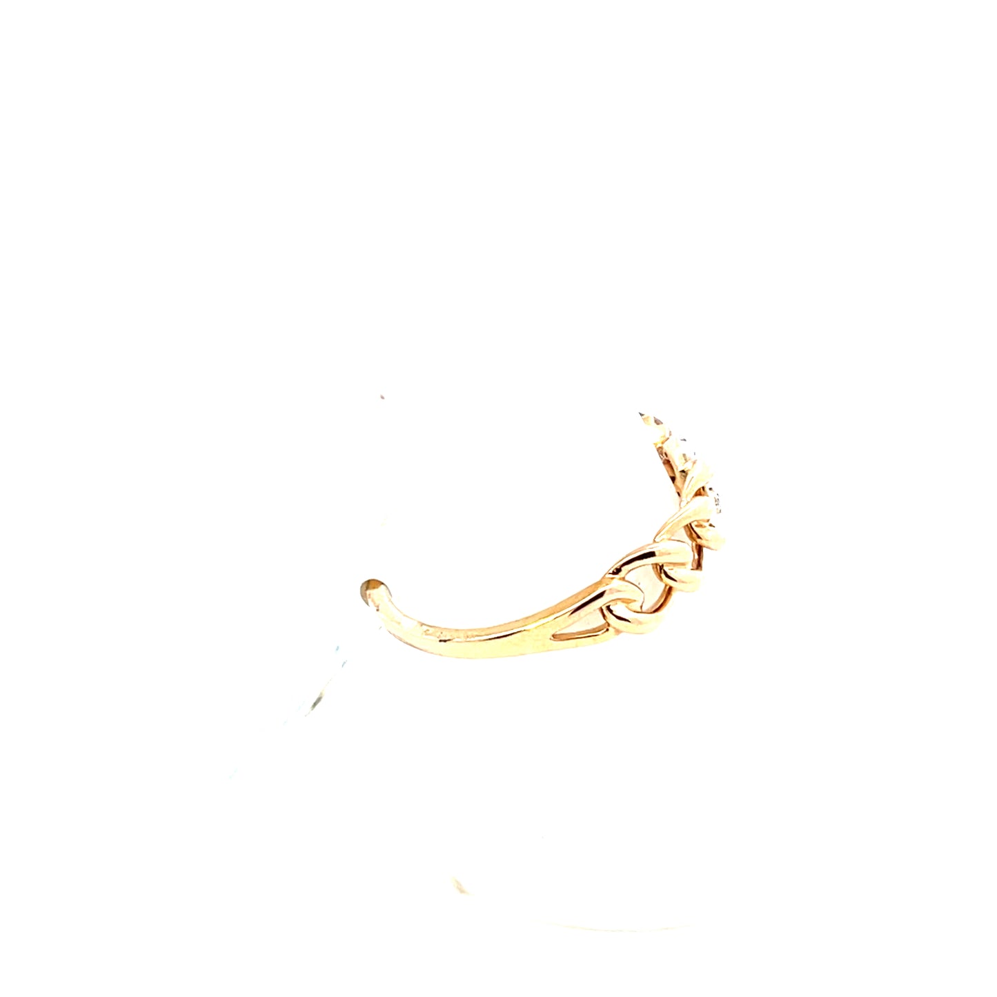 10K YG D-0.12 CTW DIAMOND INFINITY WITH CUBAN CHAIN RING BAND