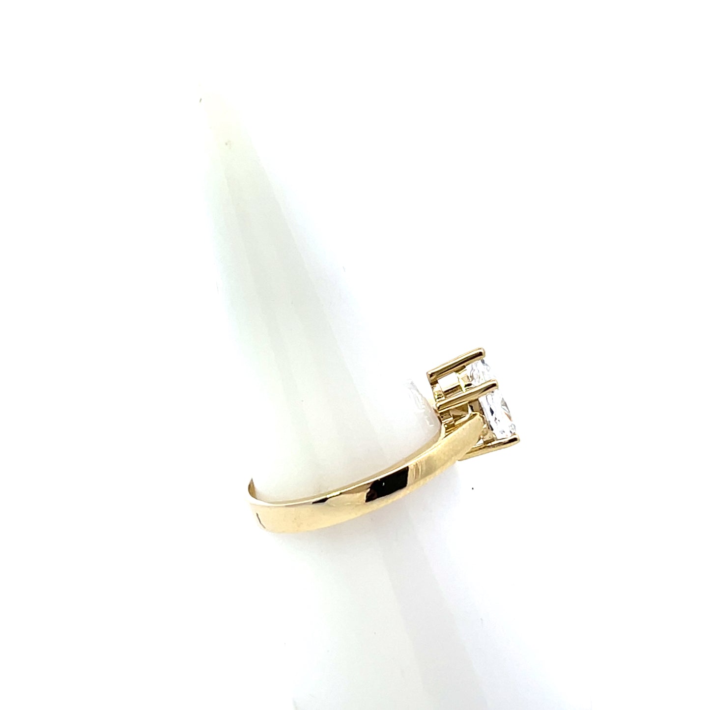 10K YG ENGAGEMENT RING WITH CZ MARQUISE SOLITAIRE