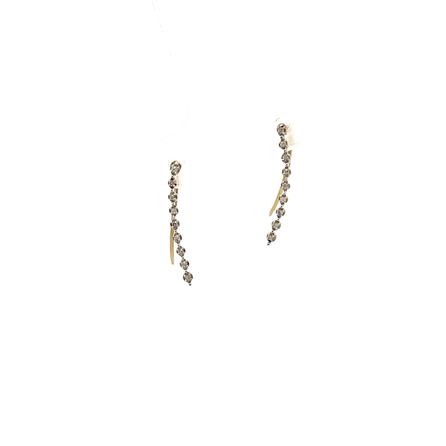 14K YG D-0.07CTW DIAMOND CRAWLER EARRINGS