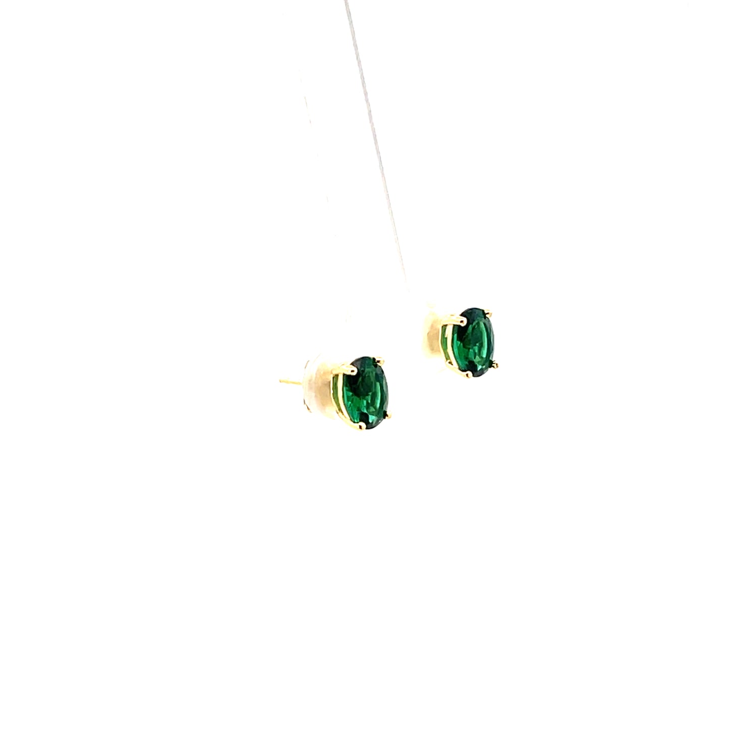 OVAL SOLITAIRE STUDS GREEN SGP