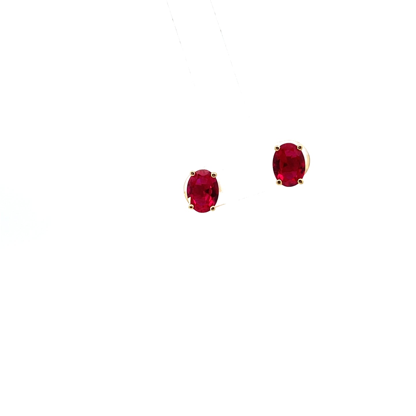 OVAL SOLITAIRE STUDS RED SGP