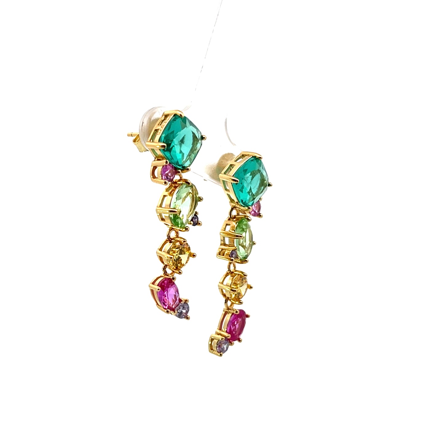 LONG MULTISHAPE MULTICOLOR EARRINGS