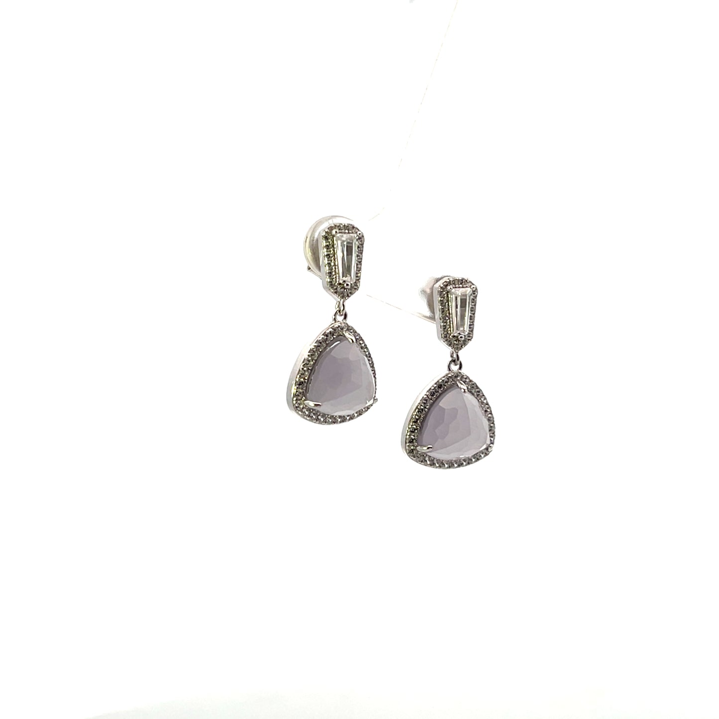 TRIANGLE PENDANT EARRINGS SILVER