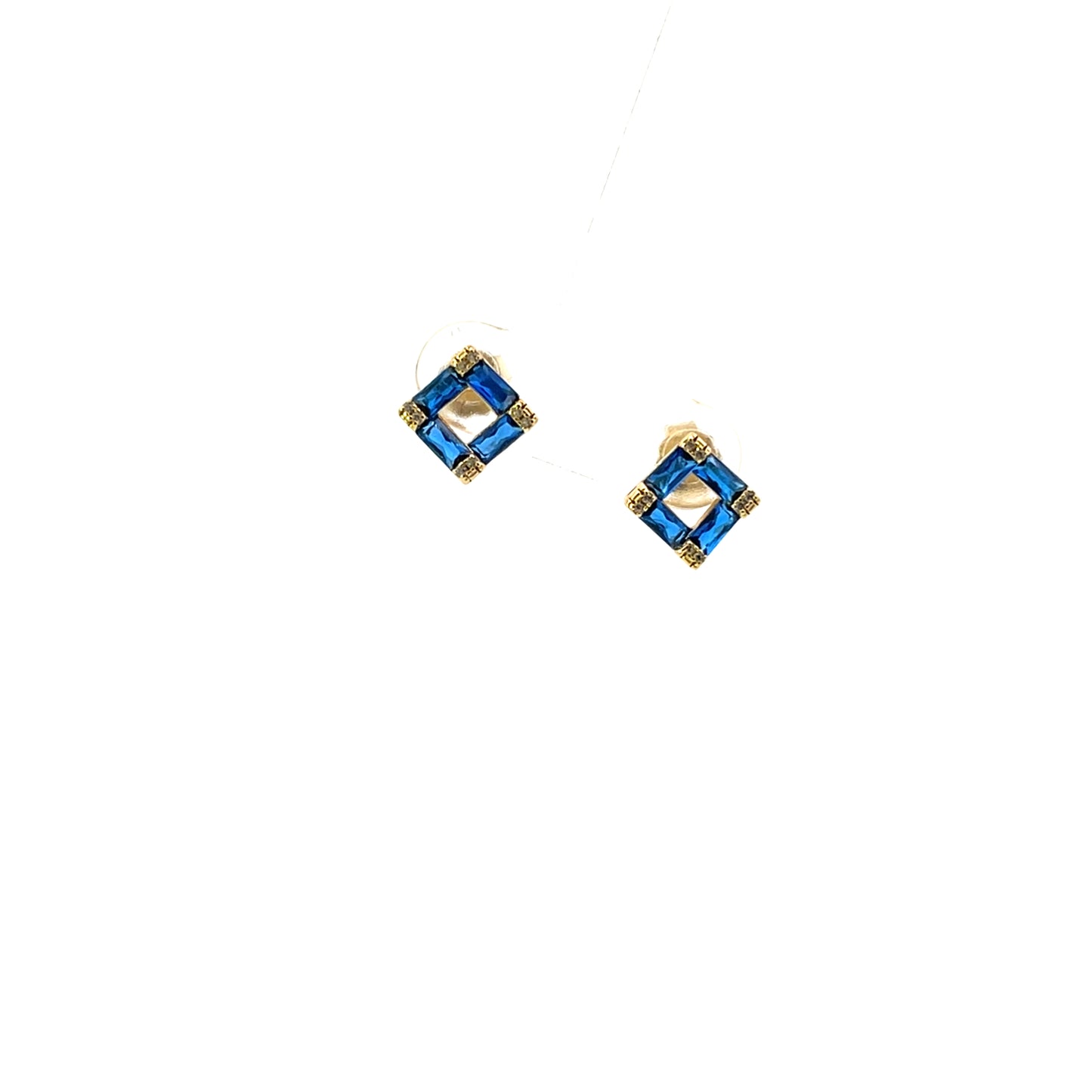 BAGUETTE SQUARE STUDS BLUE SGP