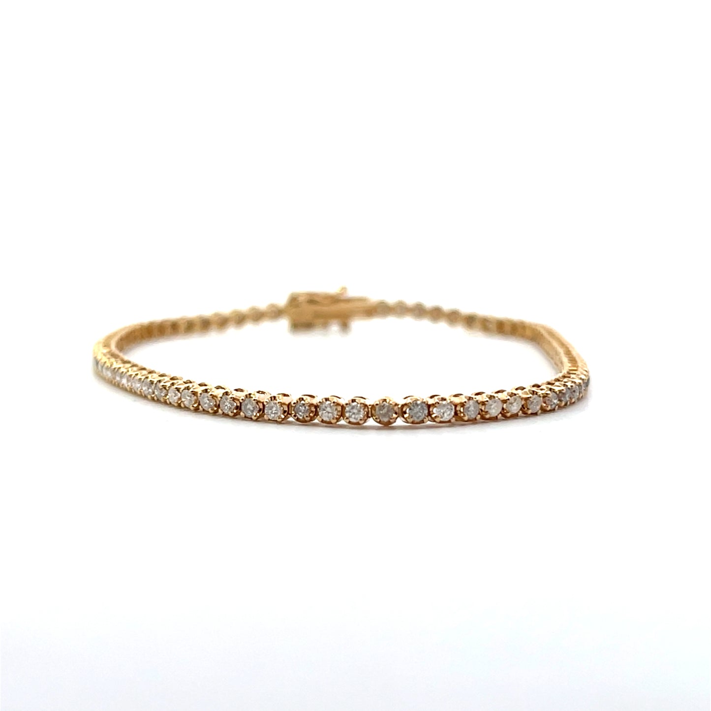 14K WG D-0.25CTW DIAMOND BUTTERCUP ADJUSTABLE TENNIS BRACELET