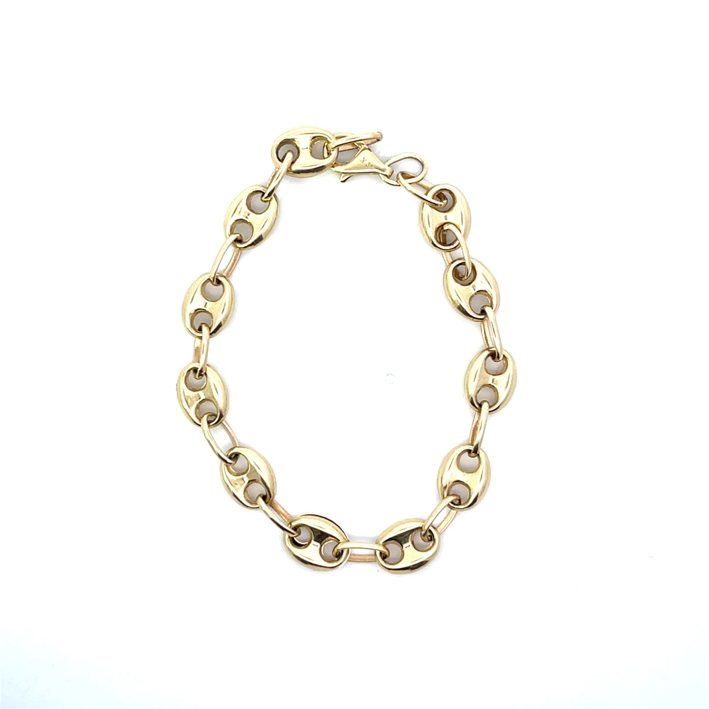 10K YG GUCCI CHAIN 7MM BRACELET 7"