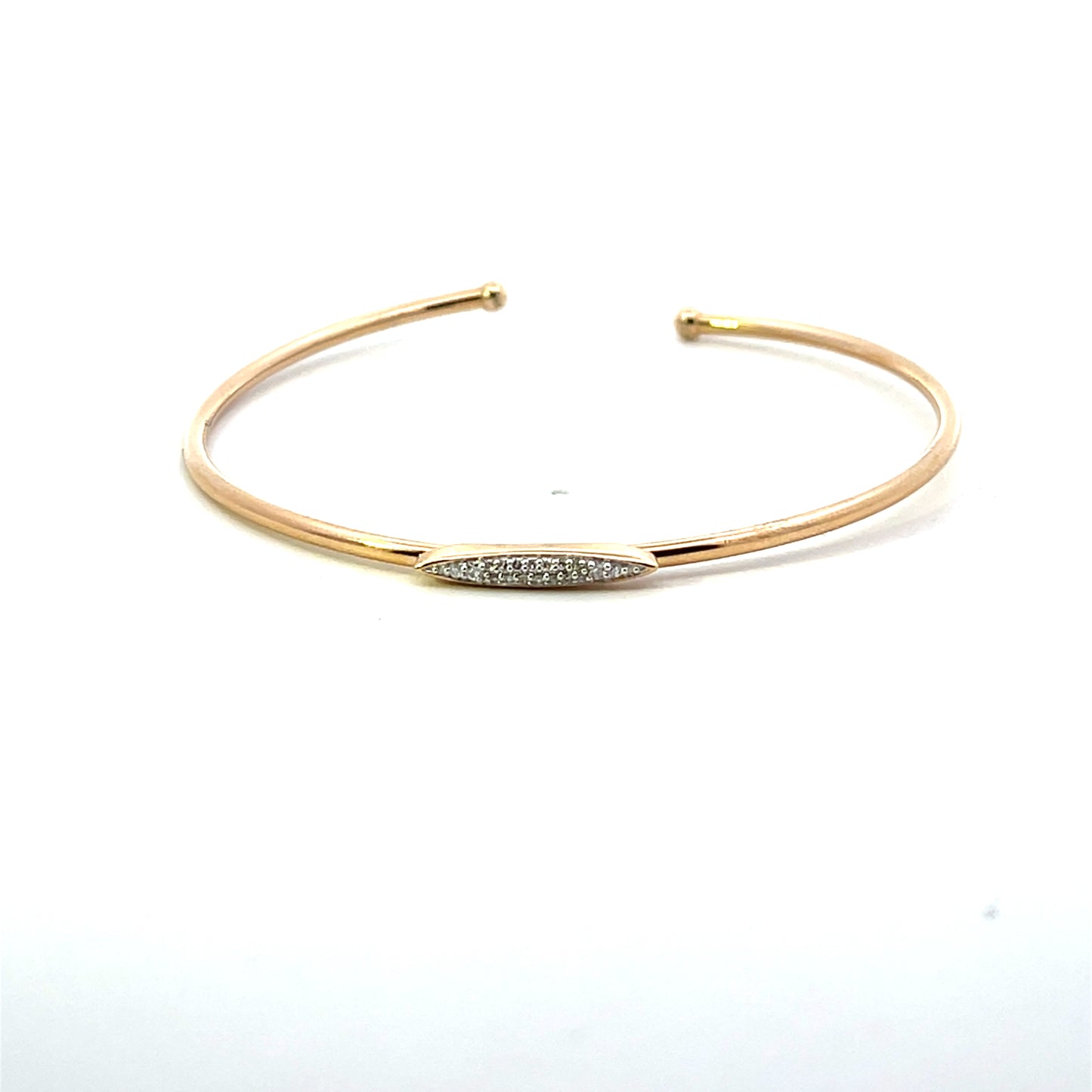 10K YG DIAMOND MARQUISE PAVE BANGLE 7"