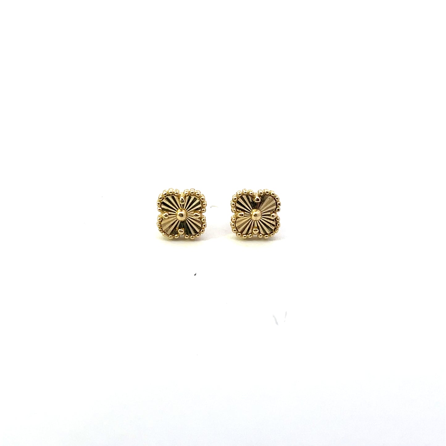10K YG SMALL SOLID SINGLE VAN CLEEF EARRINGS