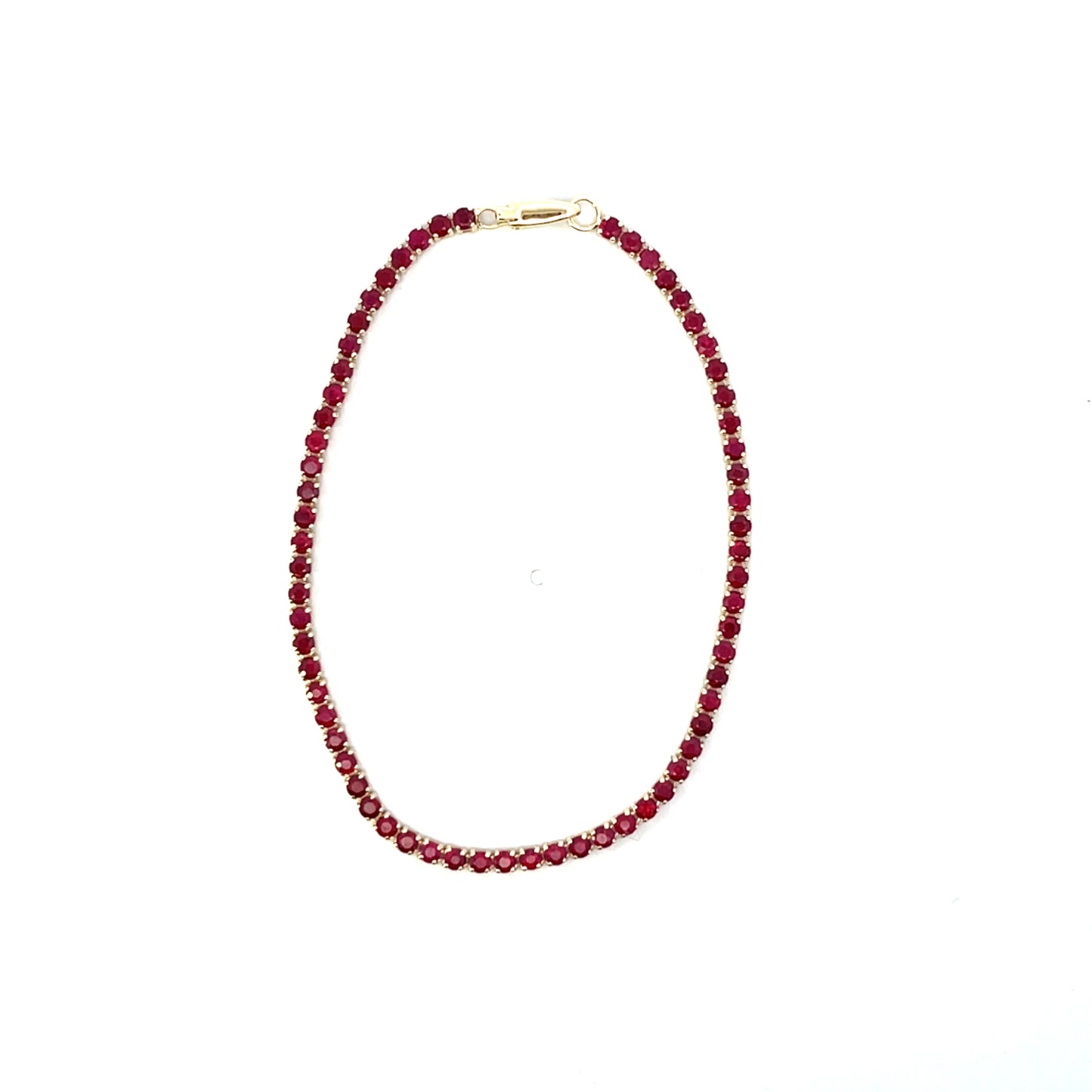 14K YG 3.6CT RUBY TENNIS BRACELET 6.5" 2MM