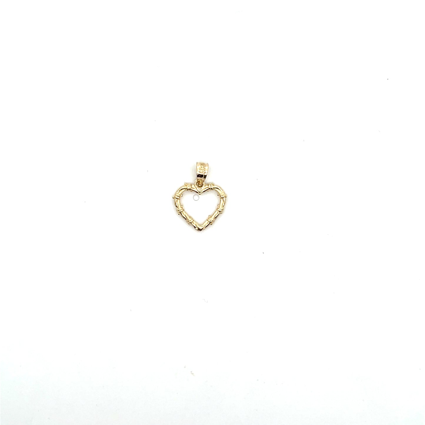 10K YG SMALL HOLLOW HEART CHARM