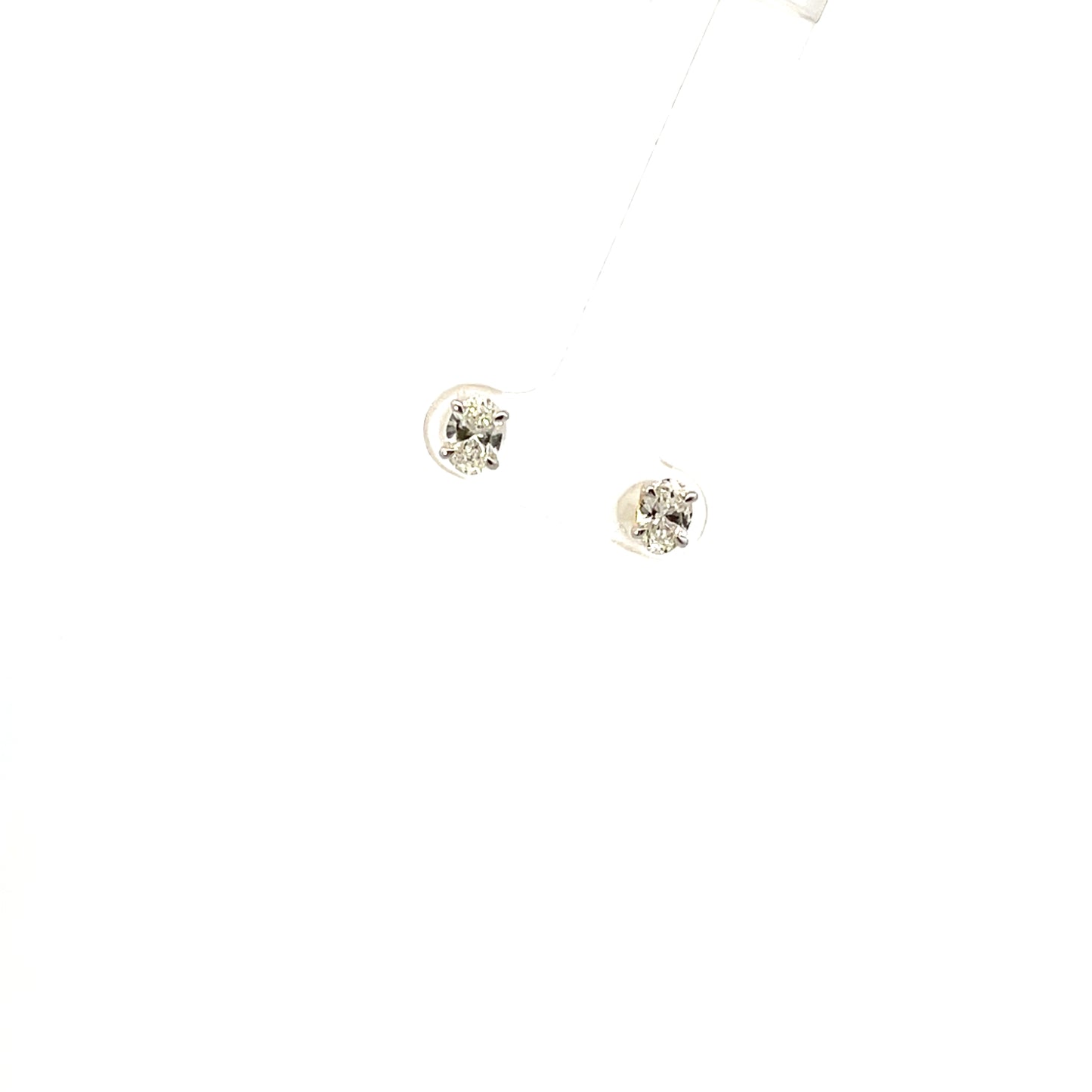 14K YG D-1.04CTW LAB DIAMOND LGD OVAL STUDS