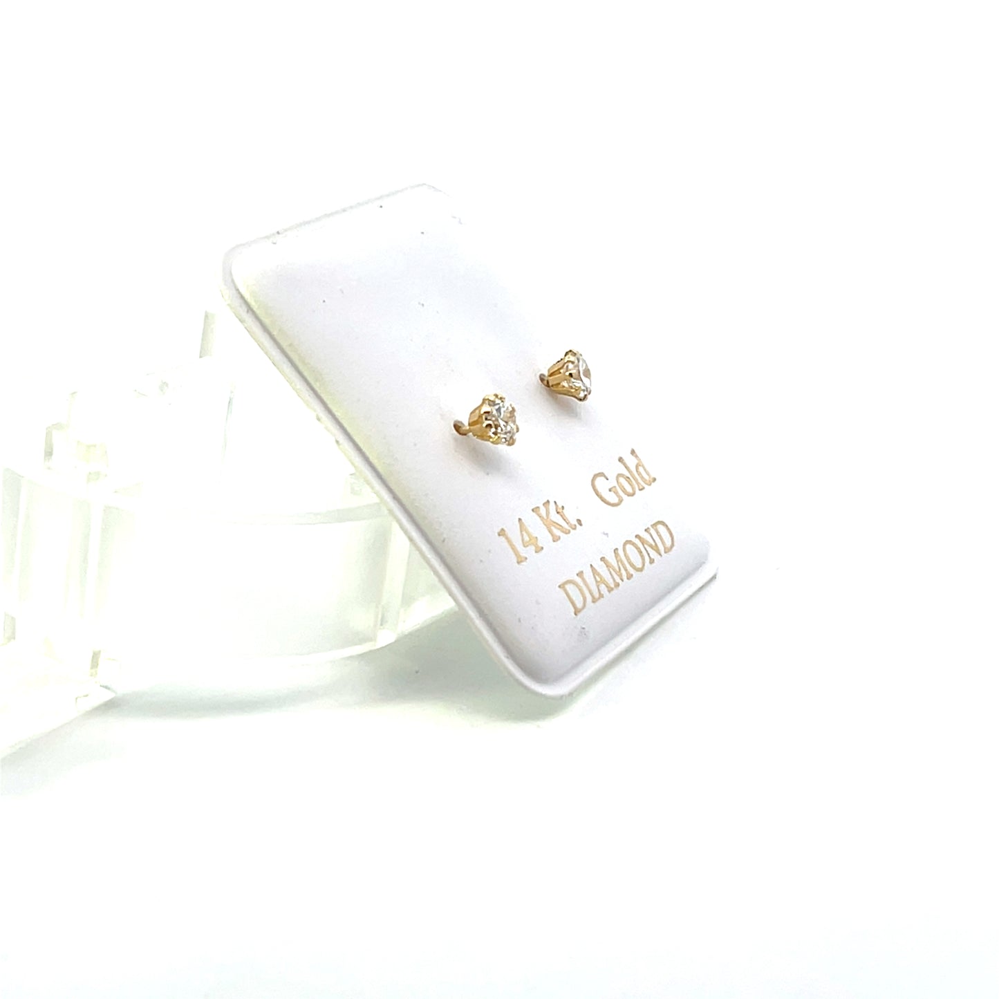 14K YG LAB DIAMOND LGD SOLITAIRE STUD 4MM (SCREWBACK)