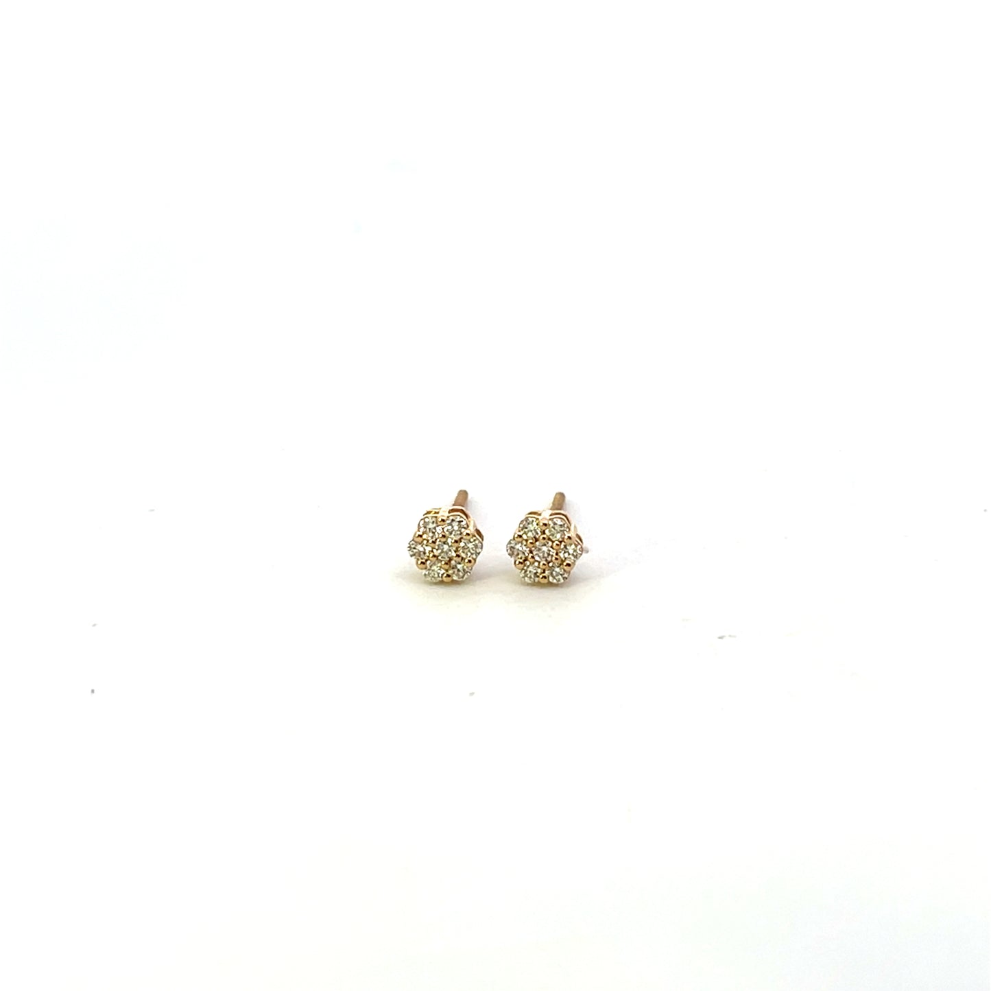 10K YG D-0.25CTW DIAMOND FLOWER STUDS