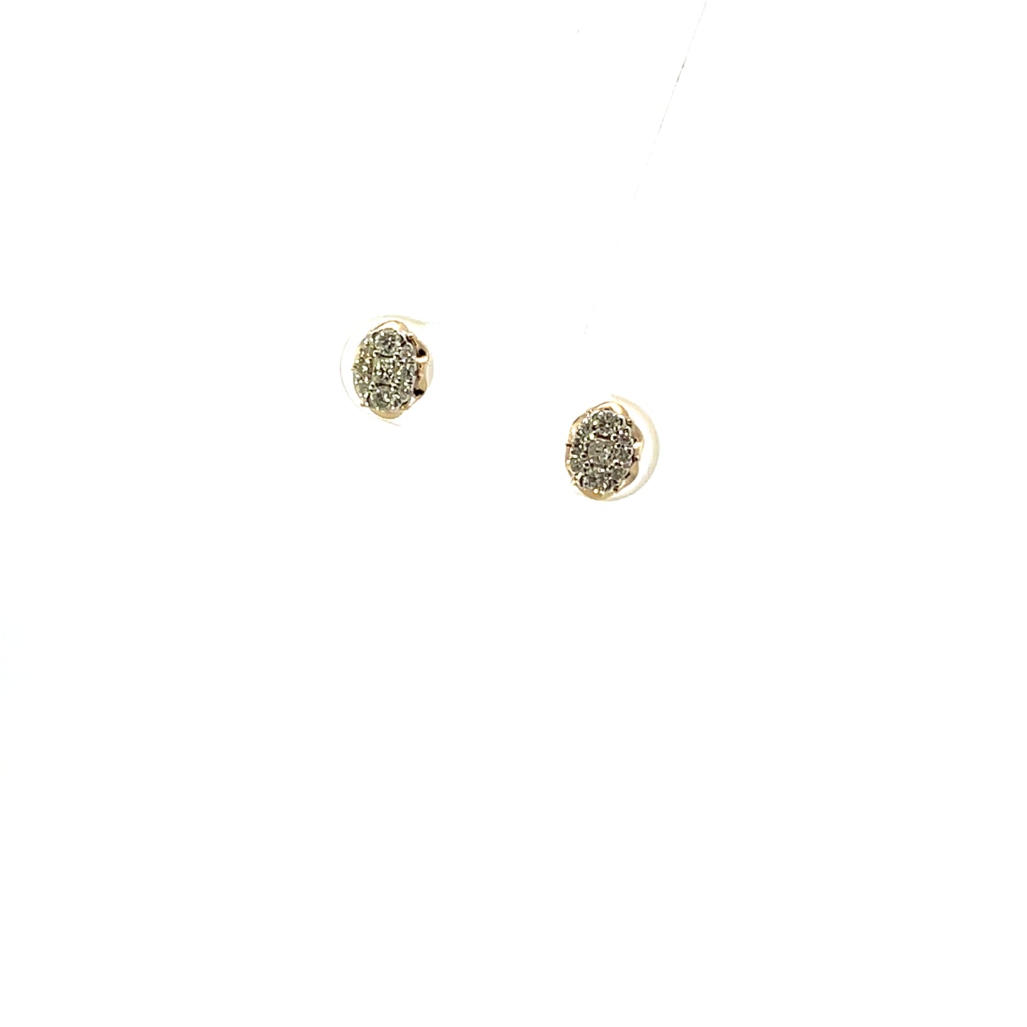 10K YG D-0.25CTW DIAMOND OVAL PAVE STUDS