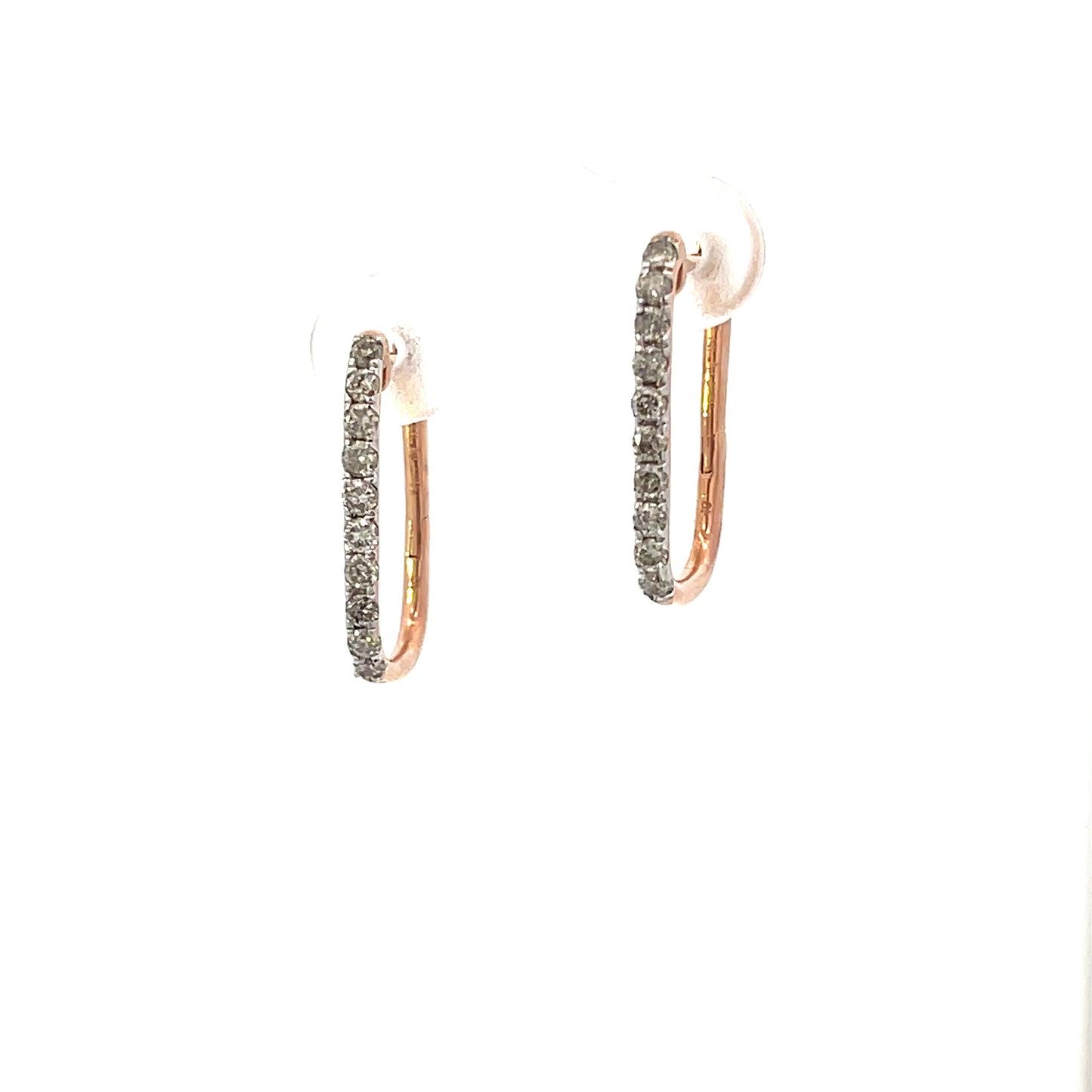 10K RG D-0.50CTW DIAMONS RECTANGULAR HOOPS
