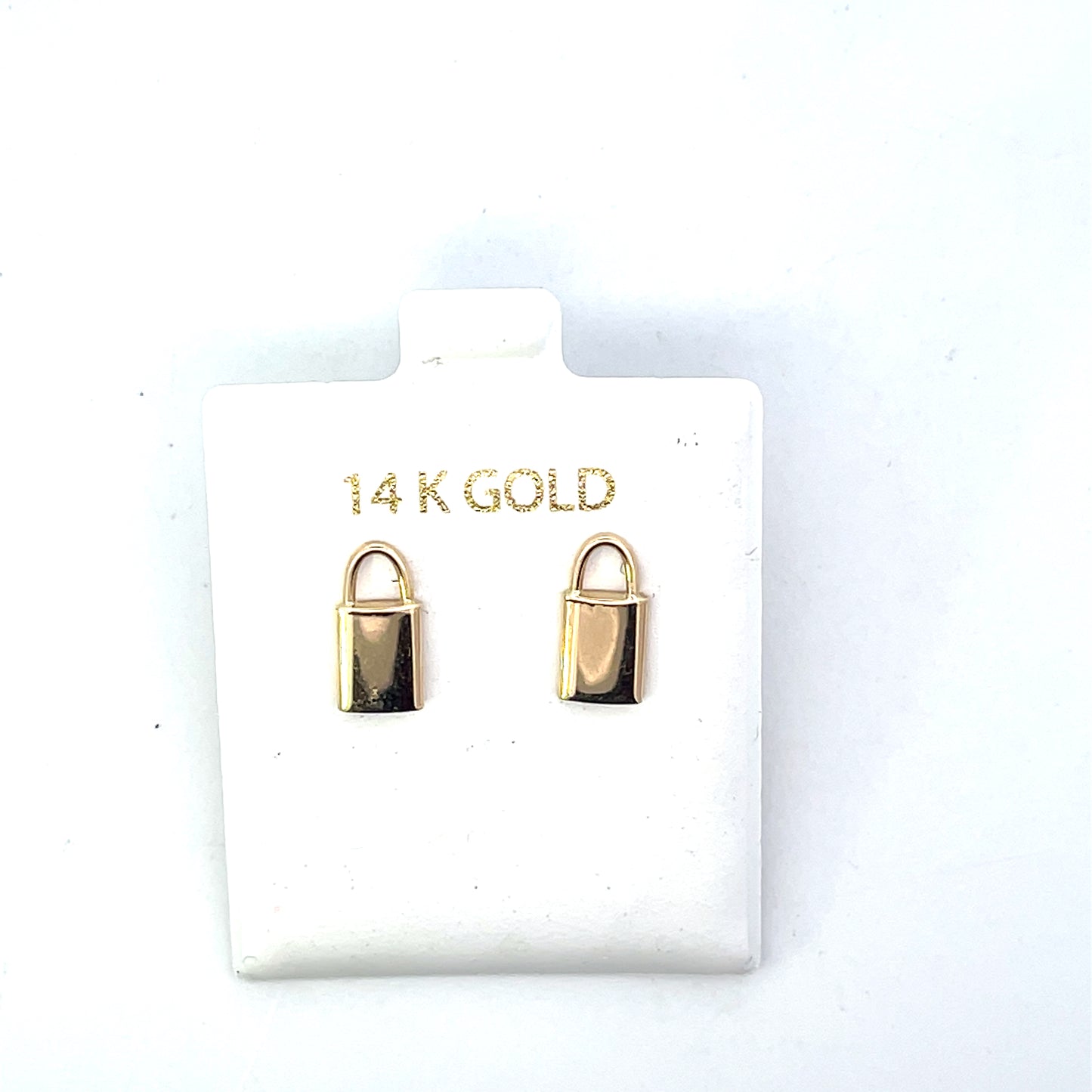 14K YG BIG LOCK EARRINGS