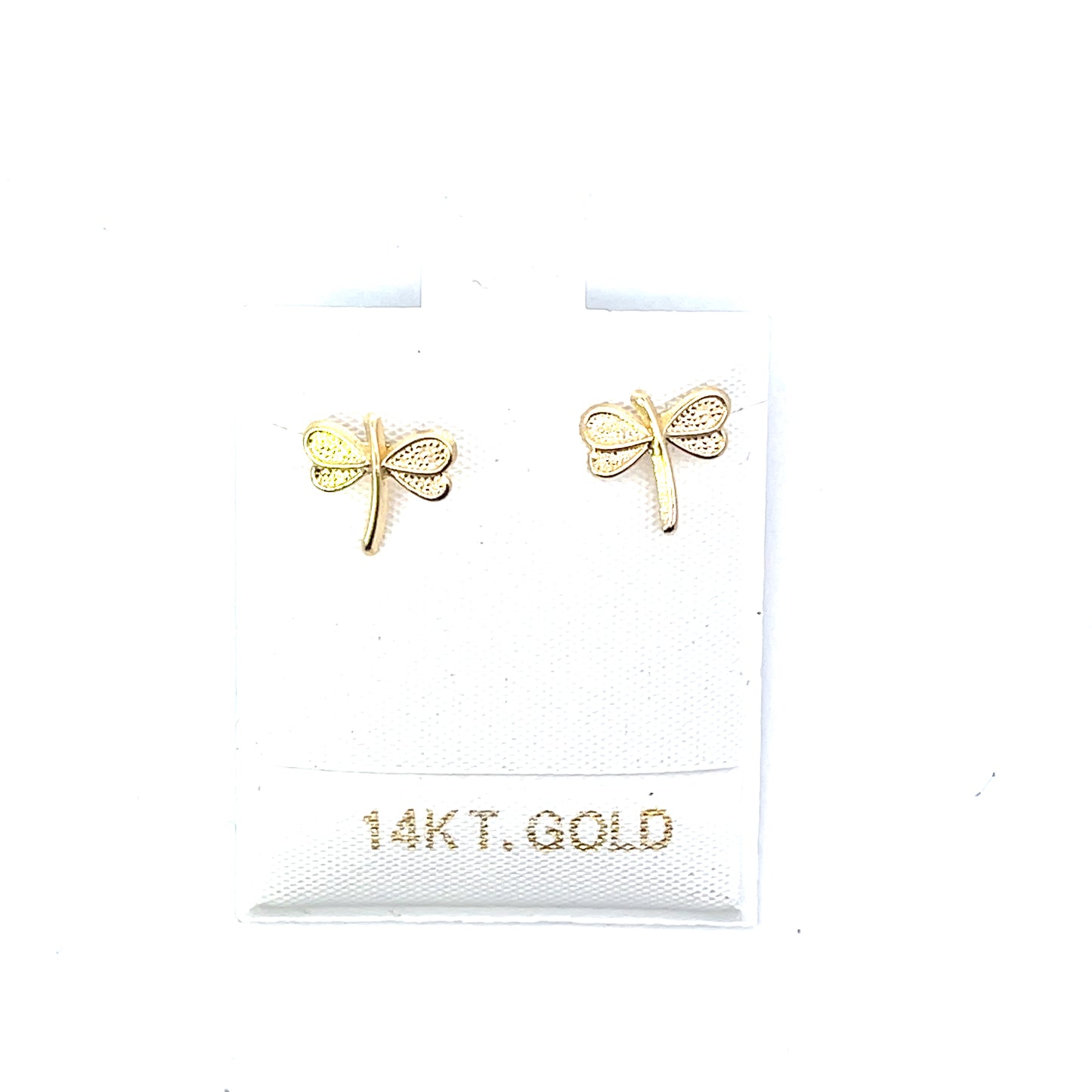 14K YG DRAGON FLY SCREWBACK STUD