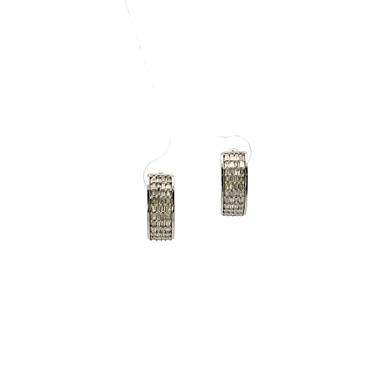 10K WG D-_____CTW BAGUETTE DIAMOND HUGGIES
