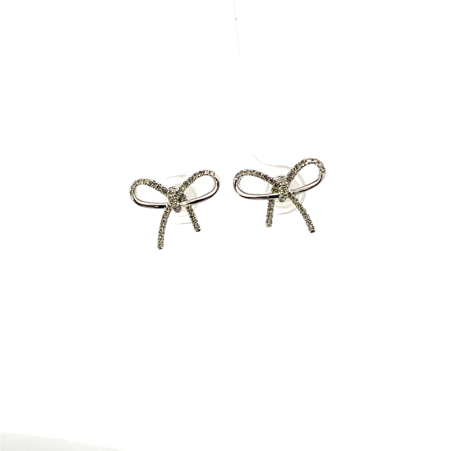 10K YWG D-0.25CTW DIAMOND BOW EARRINGS