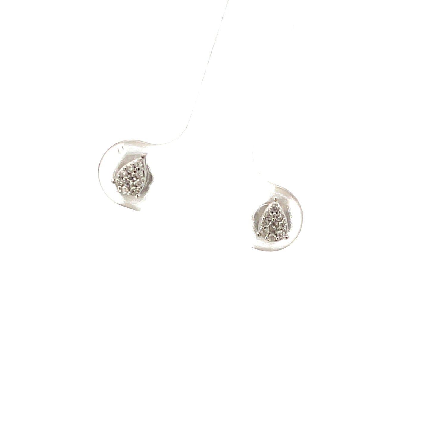 10K WG D-0.10CTW PEAR DROP DIAMOND STUD