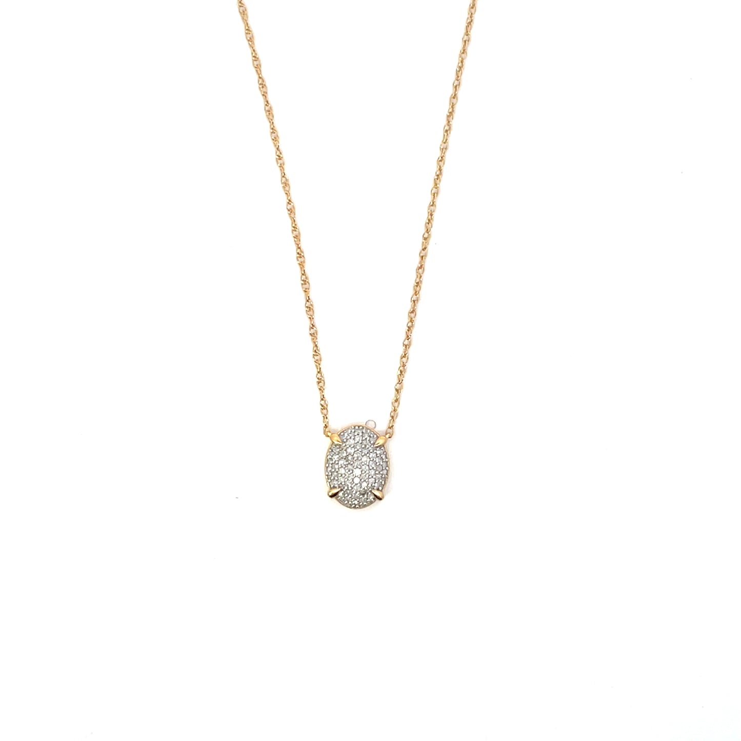 D-0.25CTW DIAMOND OVAL PAVE DIAMOND NECKLACE SGP