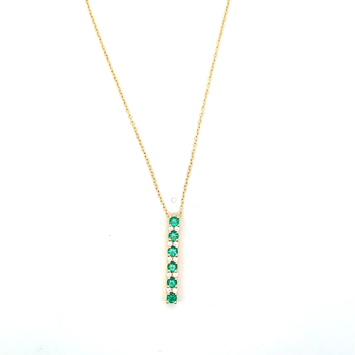 LAB CREATED EMERALD AND WHITE SAPPHIRE MINI LARIAT
