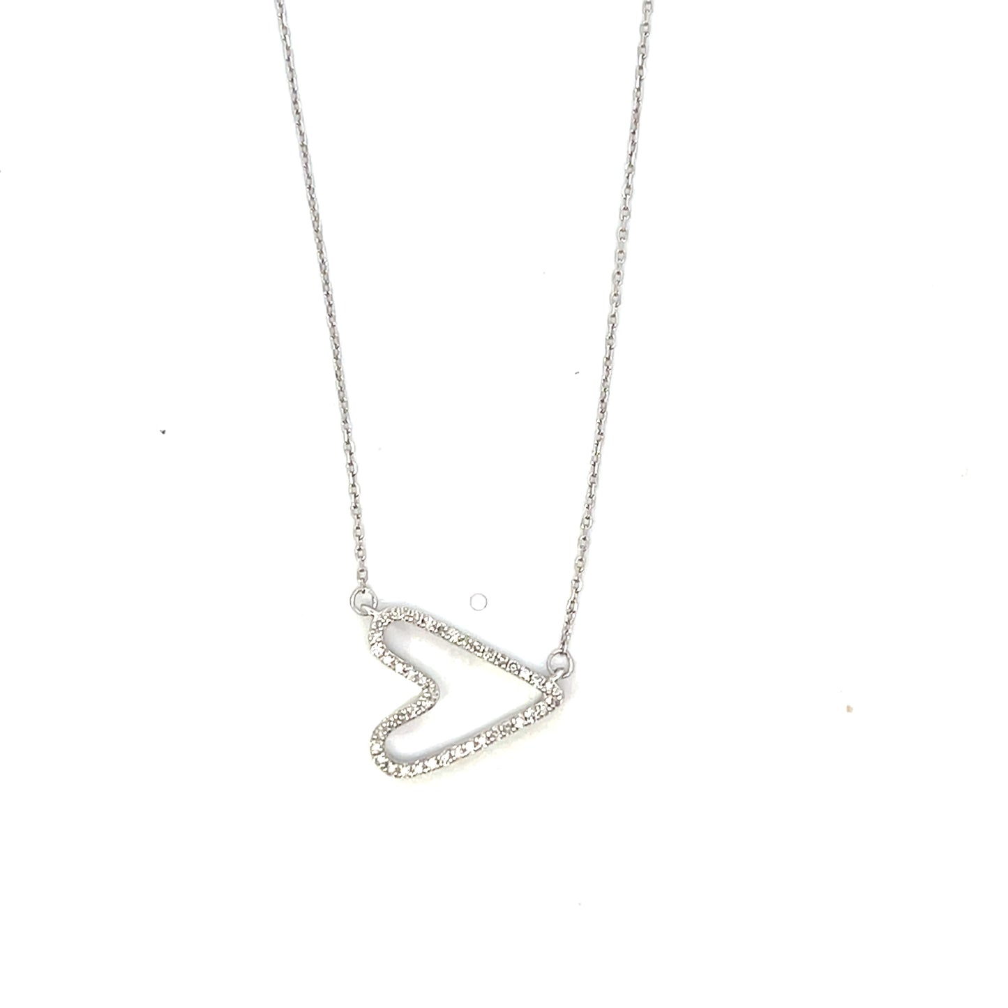 D-0.25 CTW DIAMOND HEART OUTLINE NECKLACE