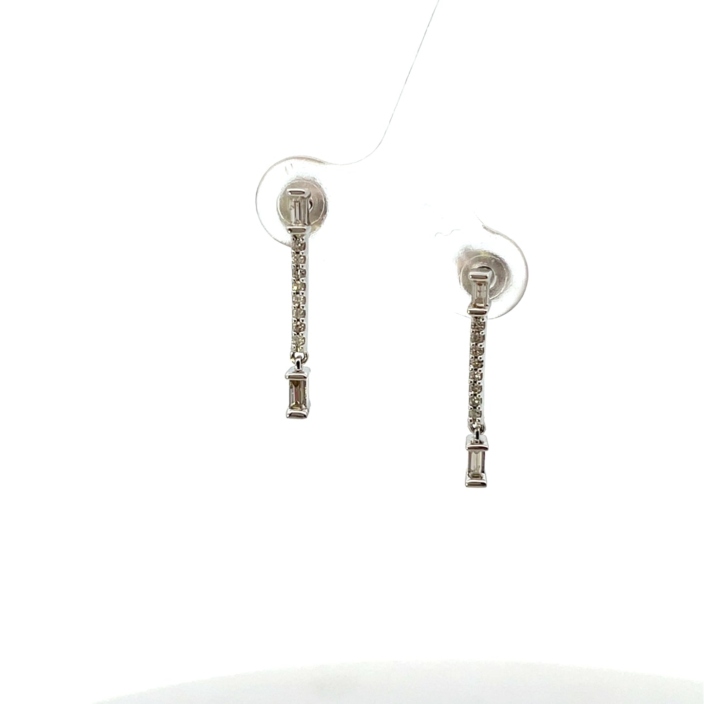D-0.18 CTW DIAMOND BAR EARRINGS