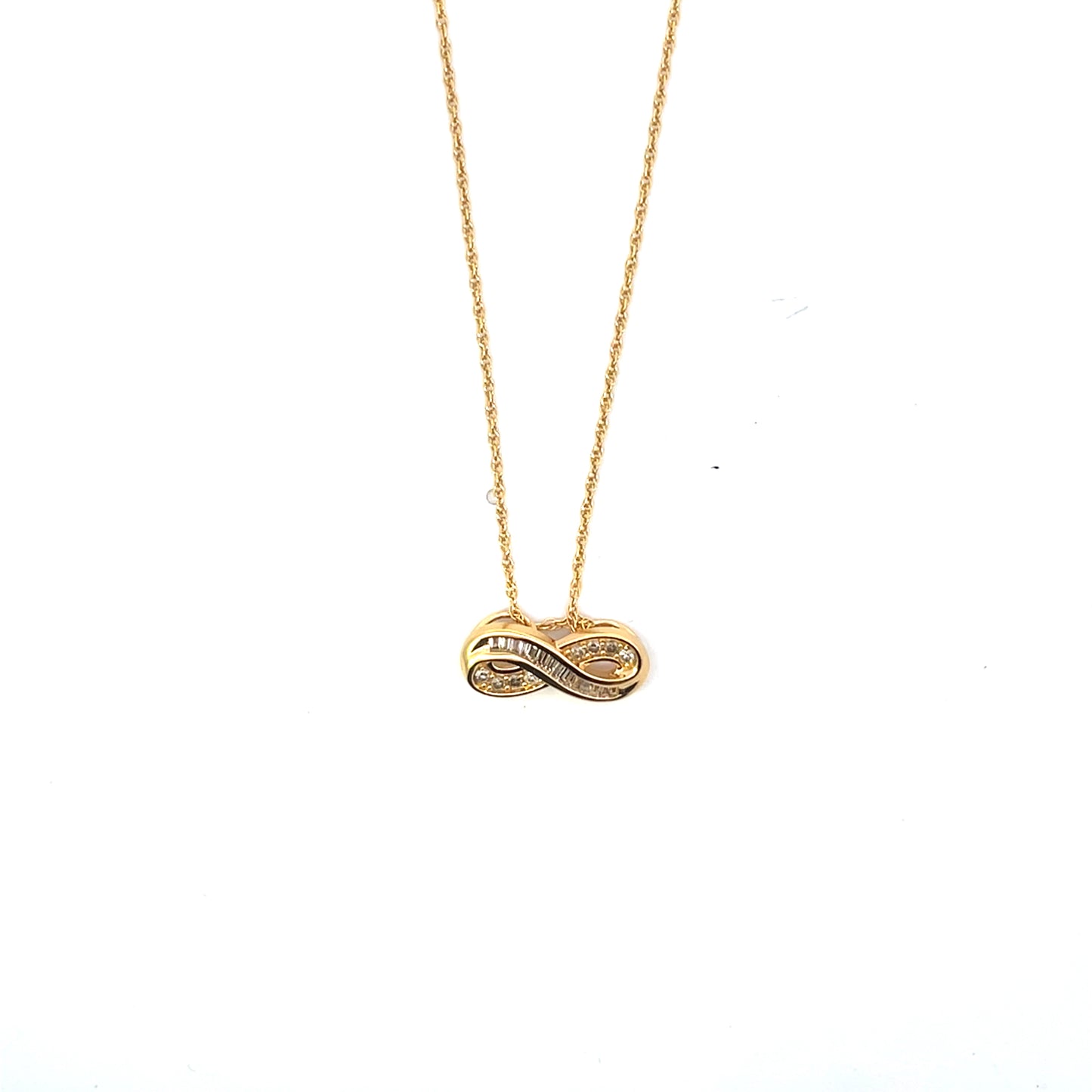 D-0.35CTW NATURAL BAGUETTE DIAMOND INIFINITY NECKLACE SGP