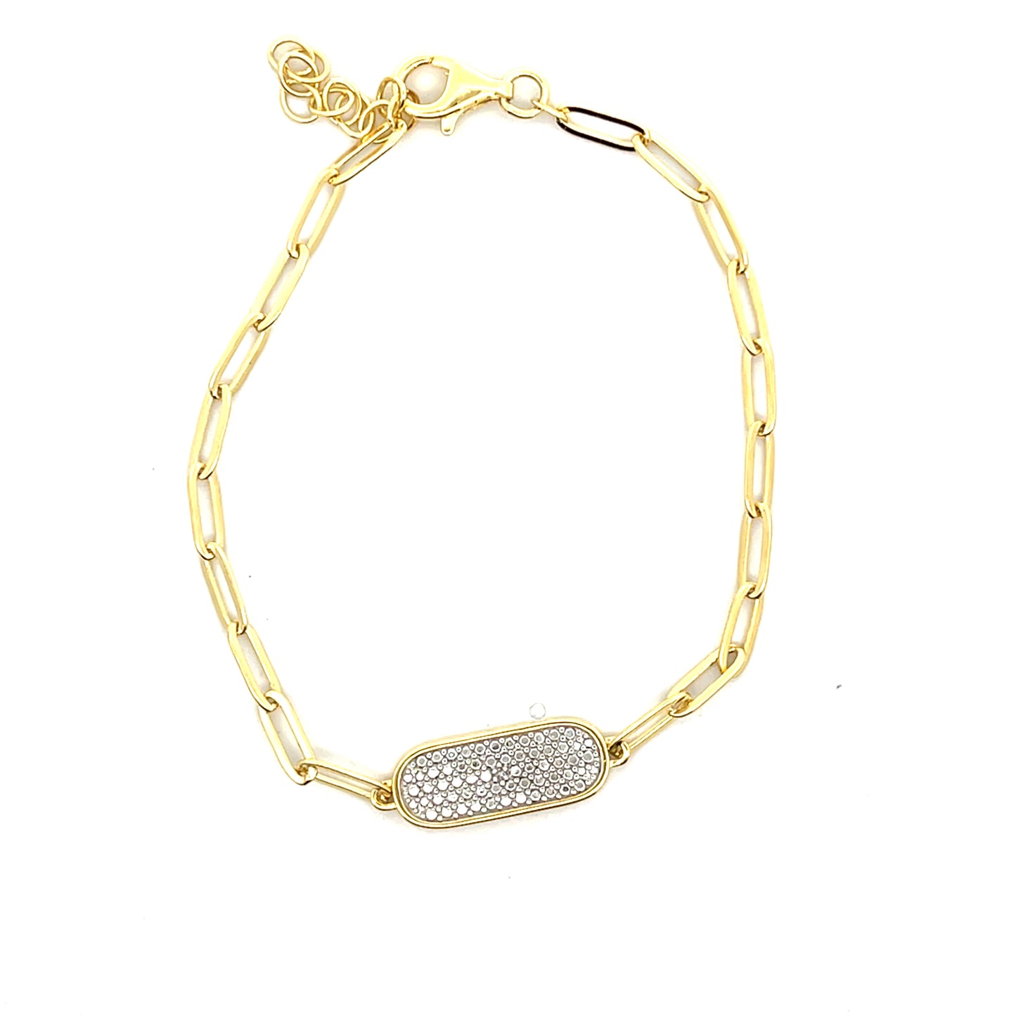 NATURAL DIAMOND CLIP CHAIN BRACELET 7" ADJUSTABLE