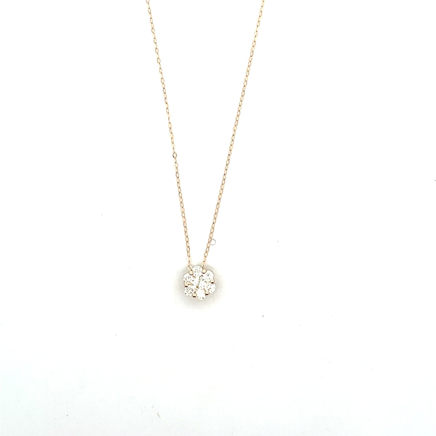10K YG DIAMOND FLOWER SOLITAIRE NECKLACE