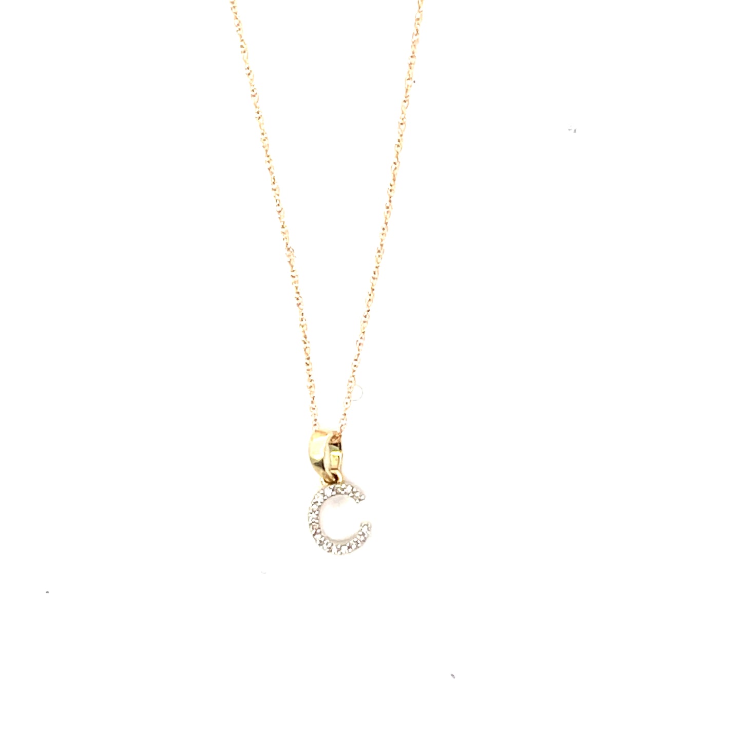 10K YG D-0.03 LETTER NECKLACE LETTER C