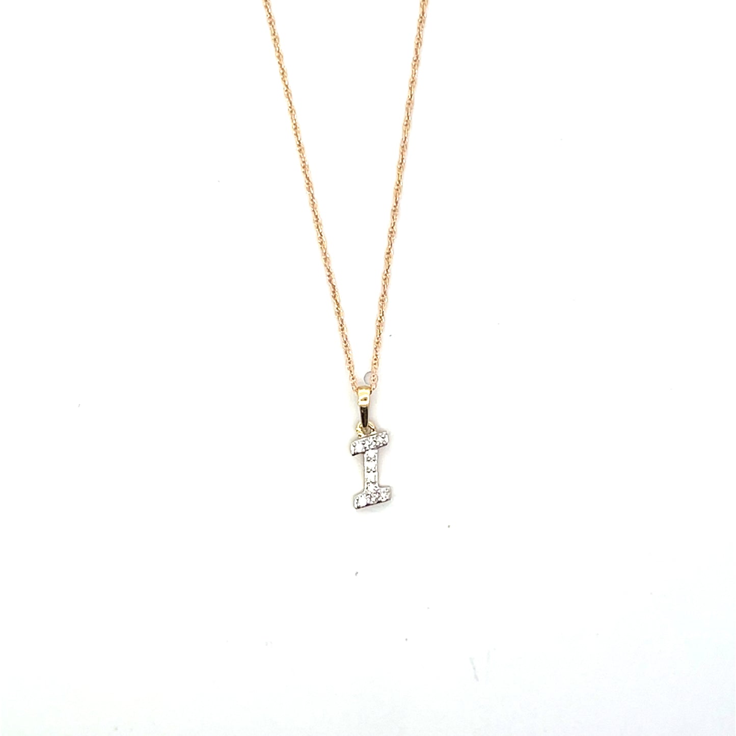 10K YG D-0.03 LETTER NECKLACE LETTER I
