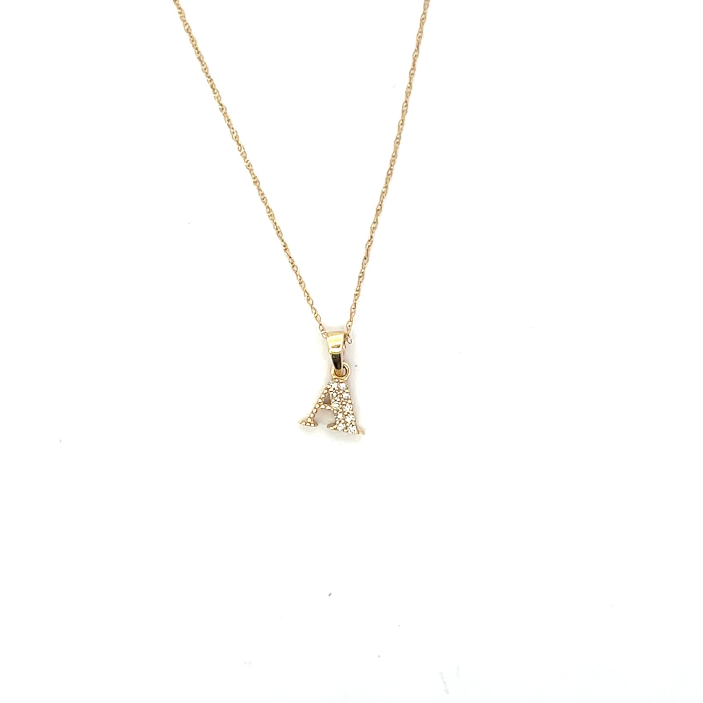 10K YG D-0.03 LETTER NECKLACE LETTER A