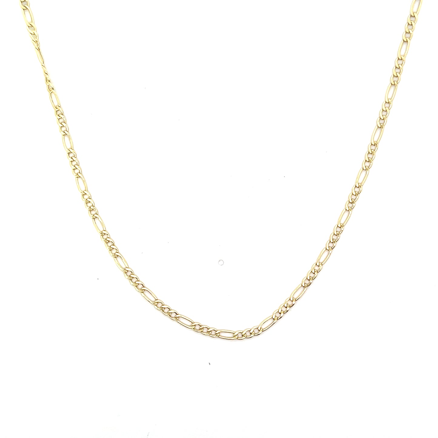 10K YG MEN FIGARO CHAIN MED 22" 2MM