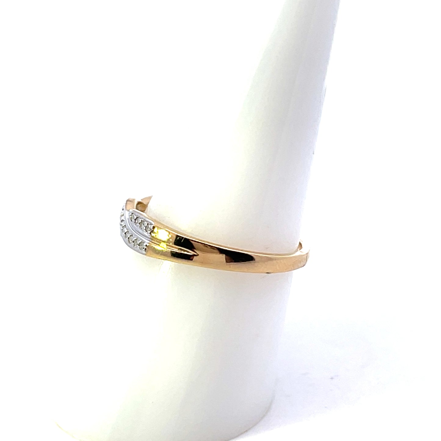 10K YG D-0.10CTW DIAMOND BRAIDED RING BAND
