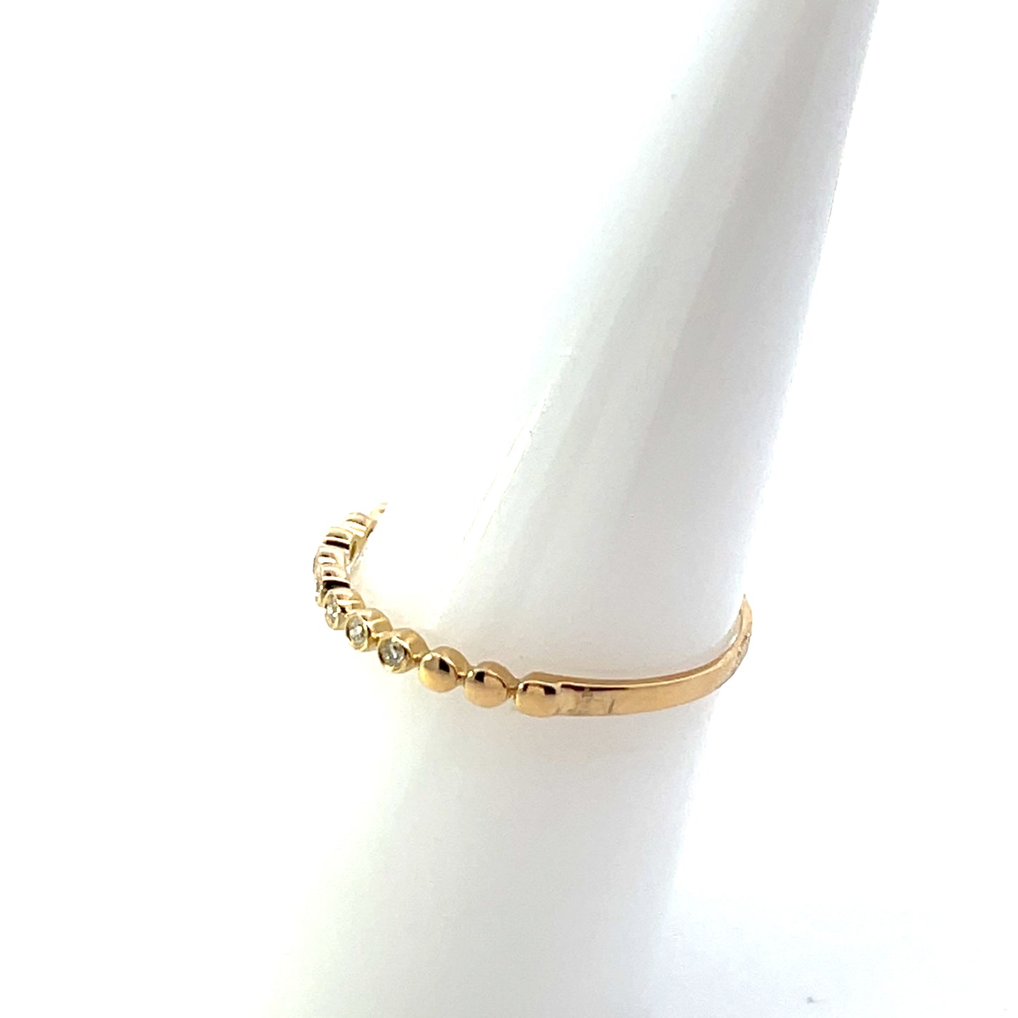 10K YG D-0.10CTW DIAMOND BEZEL RING BAND