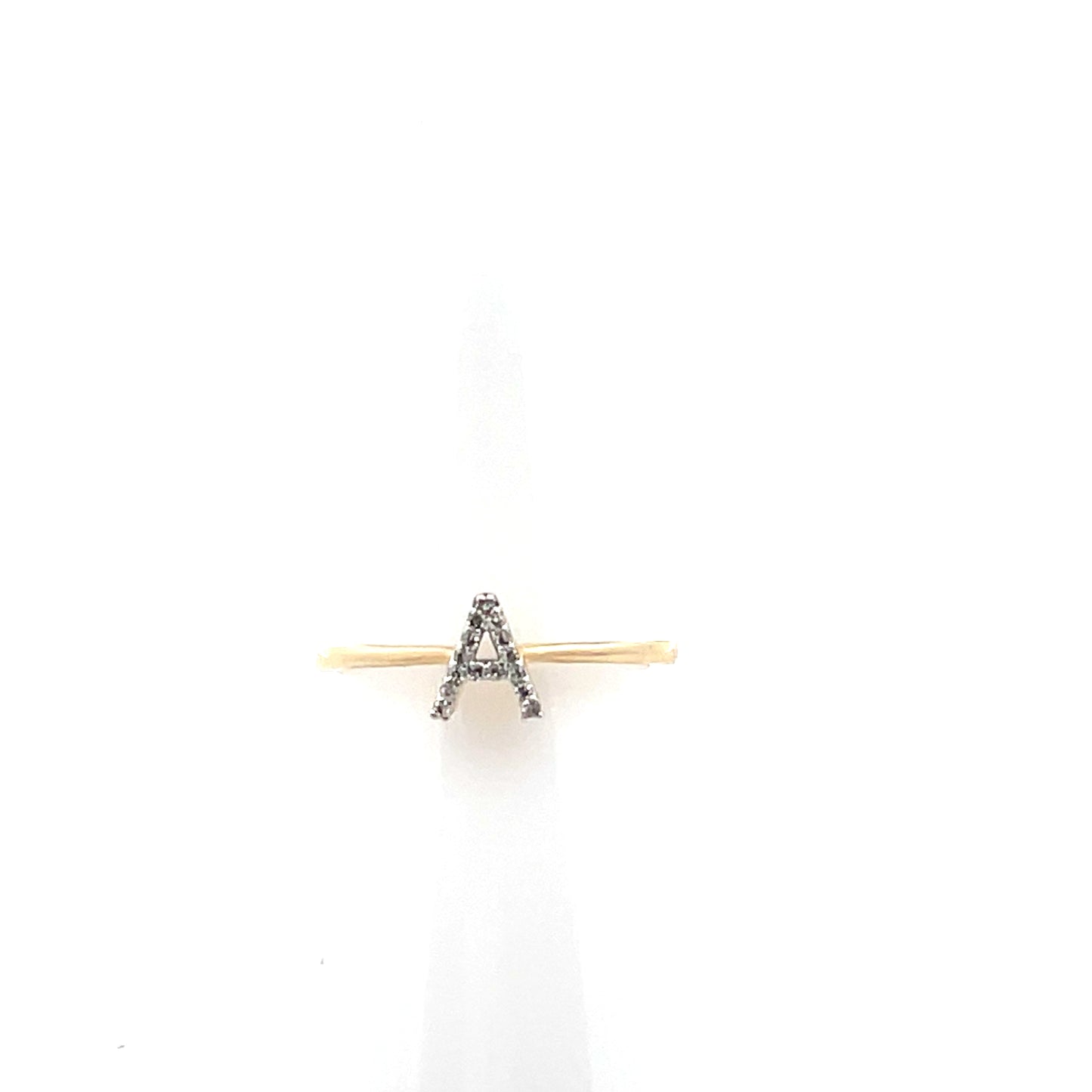 10K YG D-0.05CTW LETTER A RING