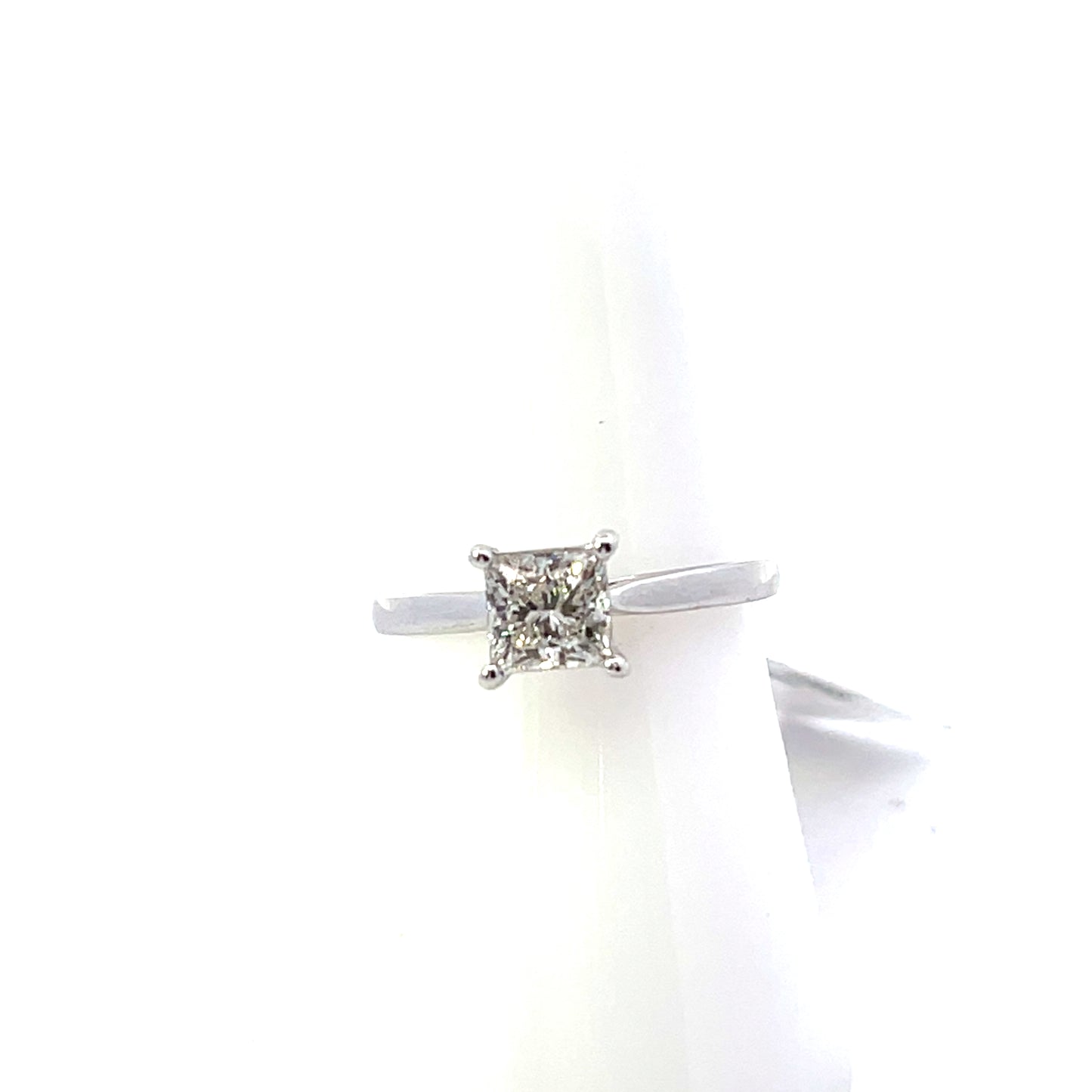 14K WG LGD-1CTW PRINCESS CUT LAB GROW DIAMOND SOLITAIRE ENGAGEMENT RING
