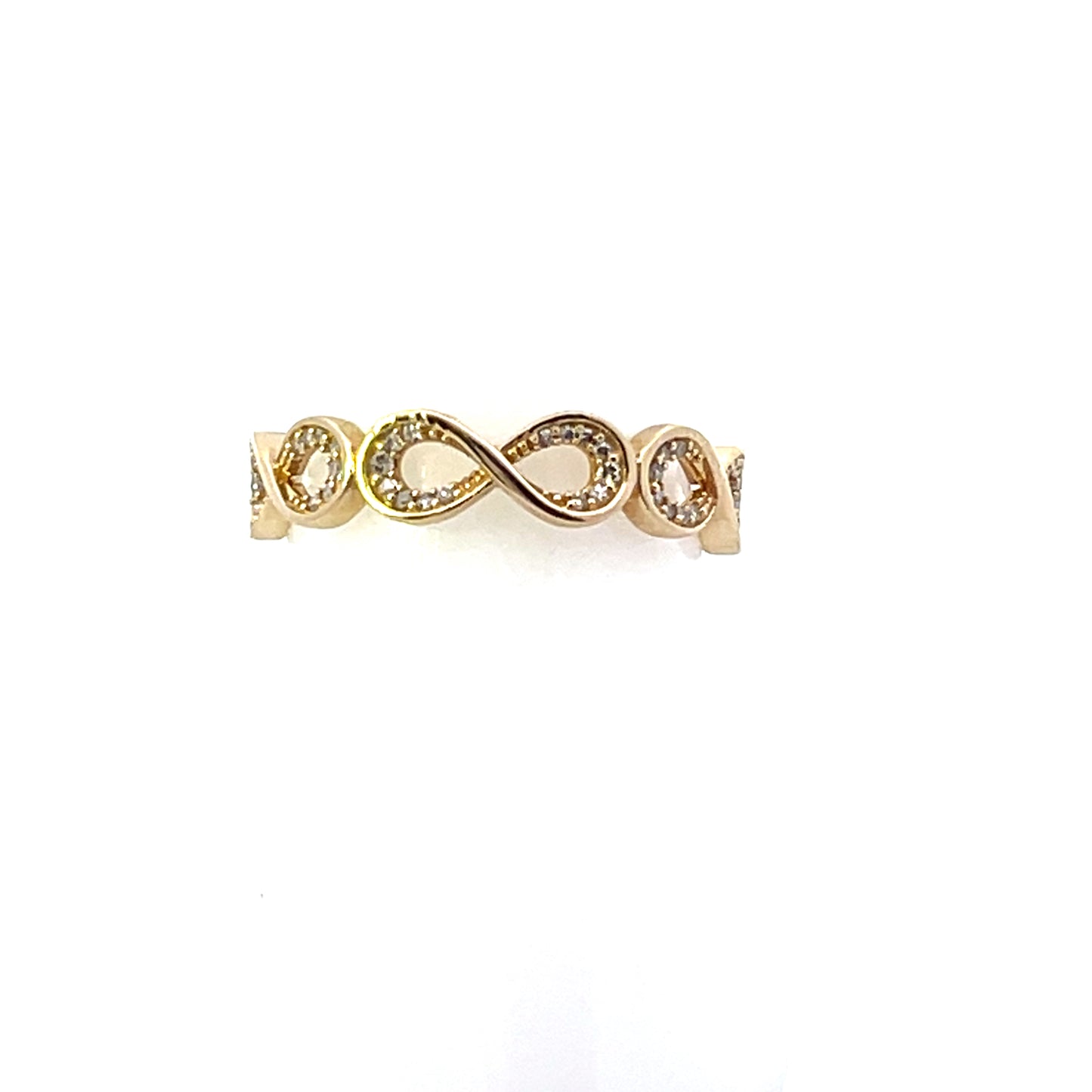 10 YG INFINITY BAND WITH NATURAL DIAMONDS