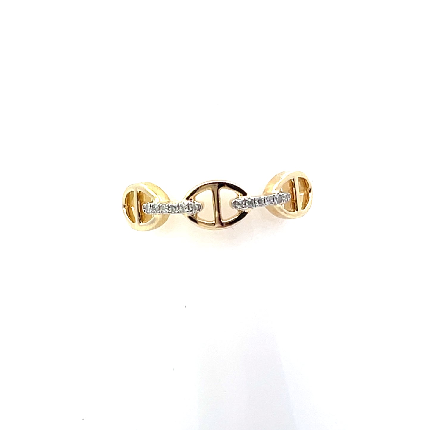 10K YG D-0.6CTW GUCCI STYLE RING