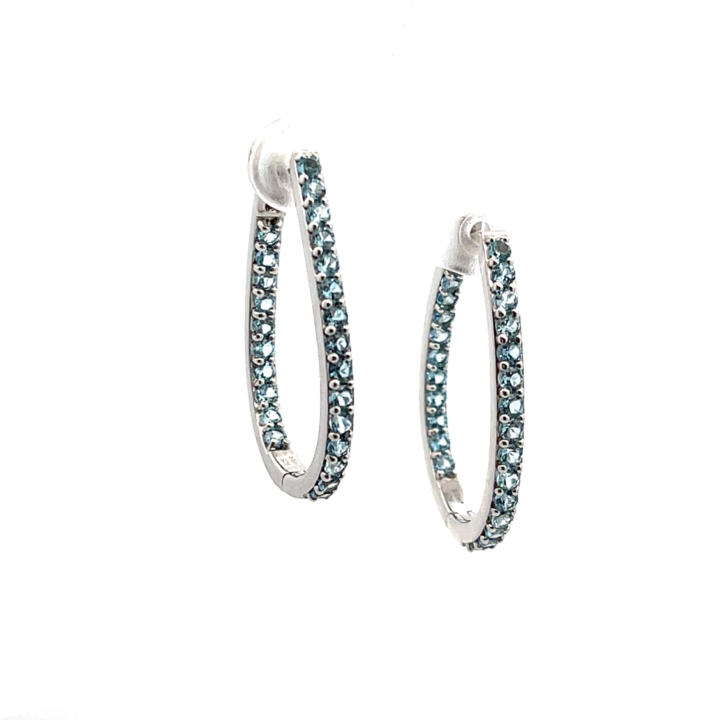 NATURAL BLUE TOPAZ HOOPS