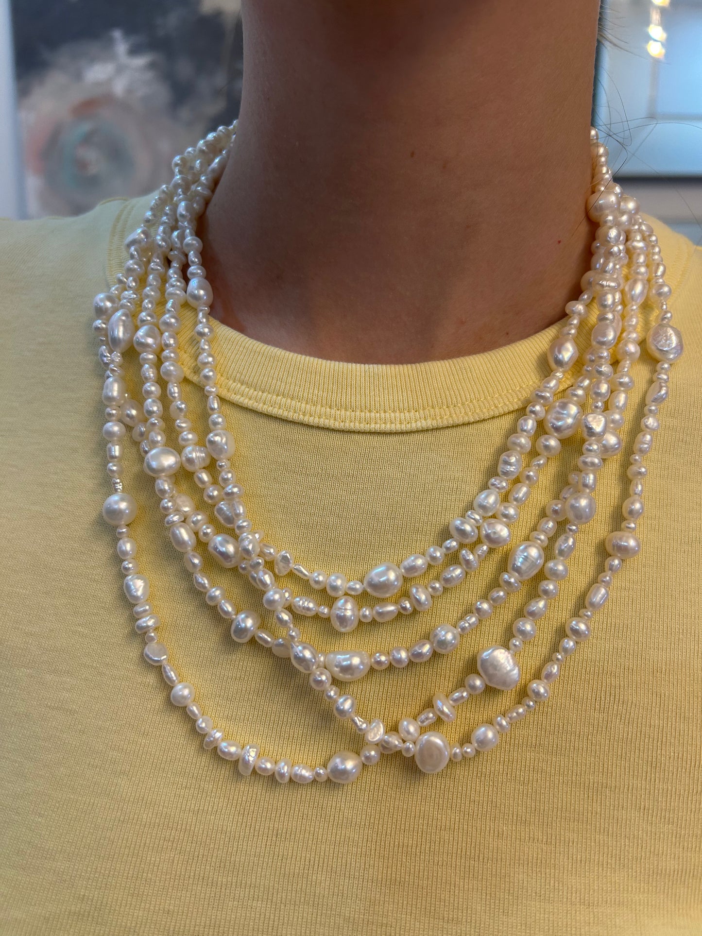 5ROW NATURAL PEARL NECKLACE