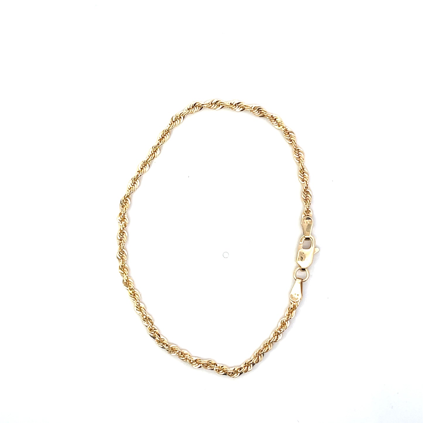 10K YG ROPE CHAIN BRACELET 7"