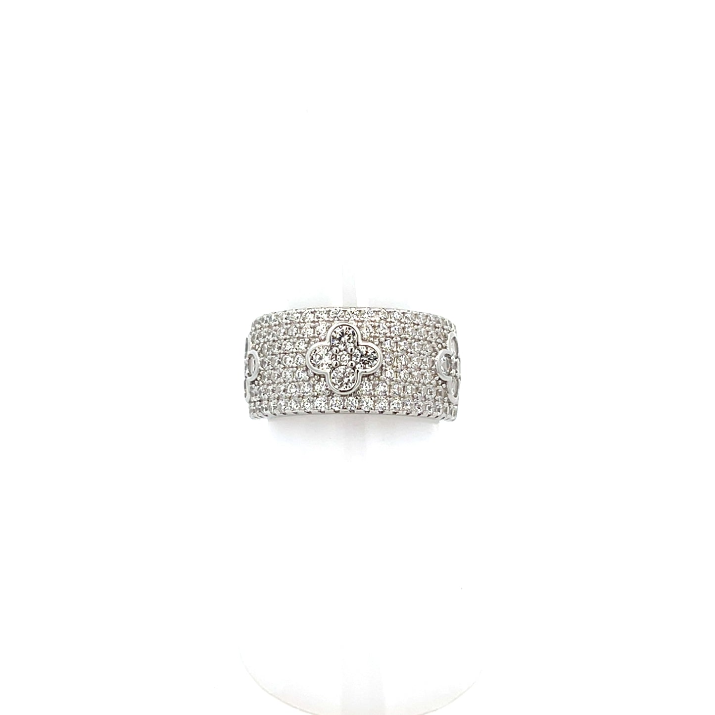 7ROW CHUNKY SILVER VAN CLEEF WITH PAVE