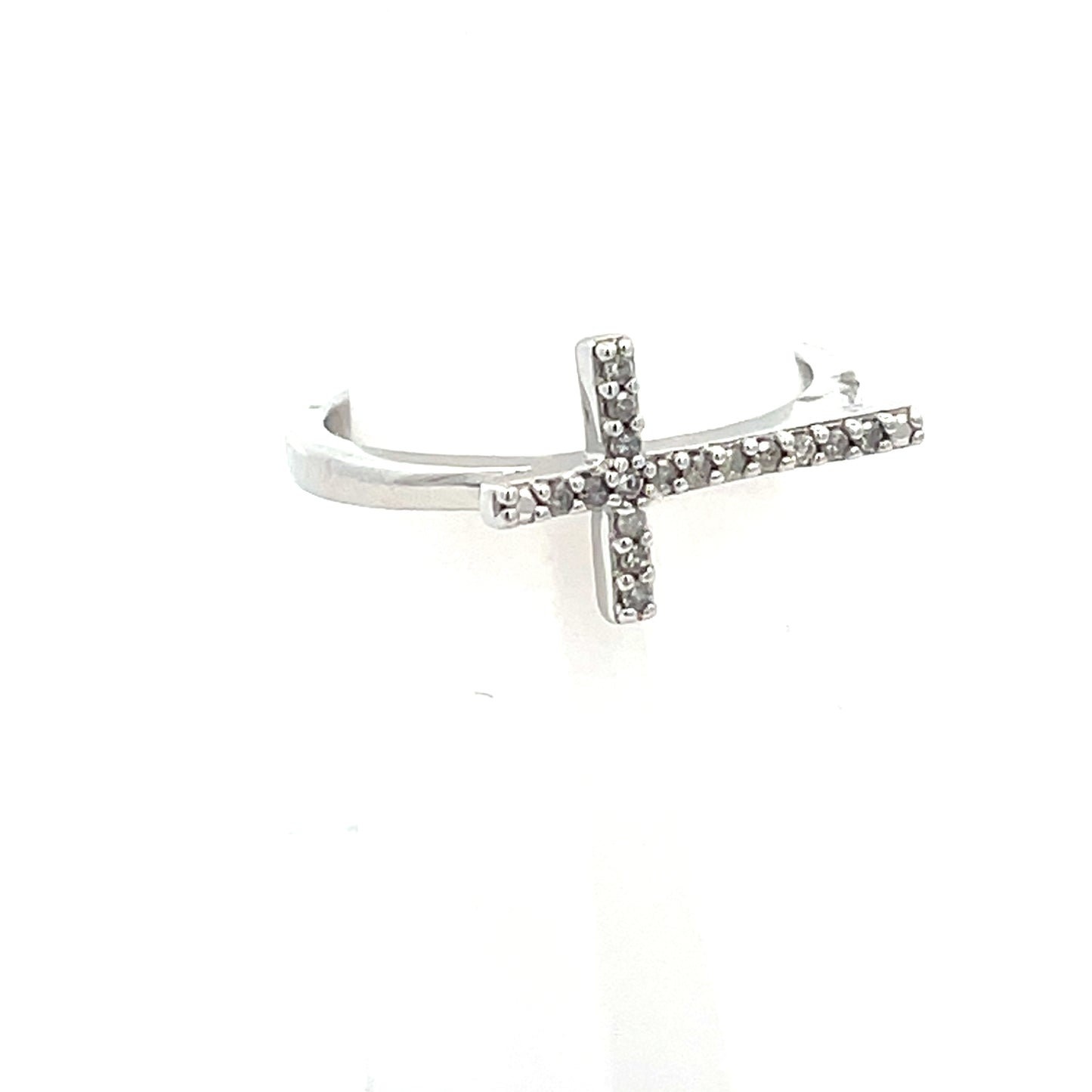 CROSS RING D-0.12CT